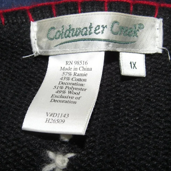 Coldwater Creek Womens Zip Front Long Sleeve Ugly Christmas Sweater Size 1X - Picture 4 of 4